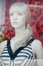 Blond mannequin with sailor dress