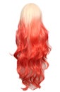 Blond and Orange Ombre Wig on Mannequin