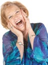 Blond Senior Woman Screaming
