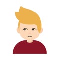 Blond teen cartoon character flat icon