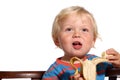 Blond two year old boy Royalty Free Stock Photo