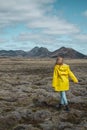 Blond Woman Beautiful Landscape Iceland Royalty Free Stock Photo