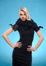 Blond woman with black formal dress Royalty Free Stock Photo