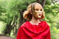 Blond woman in carnival mask Royalty Free Stock Photo