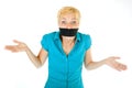 Blond woman censored Royalty Free Stock Photo