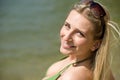 Blond woman enjoy summer sun Royalty Free Stock Photo