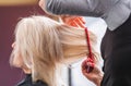 Blond Woman Hair Styling Royalty Free Stock Photo