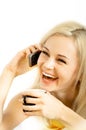 Blond Woman On Phone Royalty Free Stock Photo