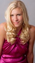 Blond Woman in Pink Dress Royalty Free Stock Photo