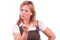 Blond woman pointing Royalty Free Stock Photo