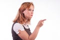 Blond woman pointing Royalty Free Stock Photo