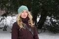 Blond woman in winter fashion Royalty Free Stock Photo