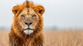 Blonde Adult Male Lion in Serengeti National Park, Tanzania, Africa AI Generated