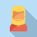 Blonde beard man icon flat vector. Aged goatee