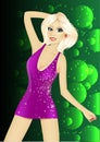 Blonde beautiful girl disco dancer Royalty Free Stock Photo