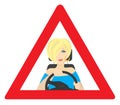 The blonde behind the wheel Royalty Free Stock Photo