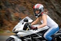 Blonde Biker Girl Royalty Free Stock Photo