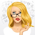 Blonde business woman Royalty Free Stock Photo
