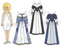The paper doll blonde baroque noblewoman Royalty Free Stock Photo
