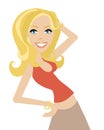 Blonde Fashion Pose Cartoon Royalty Free Stock Photo