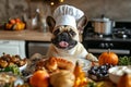 Blonde Frenchie Ready To Cook Thanksgiving Dinner Royalty Free Stock Photo