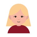 Blonde girl cartoon character portrait female flat icon Royalty Free Stock Photo