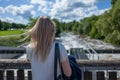 Blonde girl in Frankfurt Niddapark