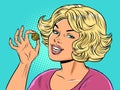 A blonde girl holds a bitcoin coin in her hands. Cryptocurrency virtual money