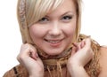 Blonde girl in kerchief Royalty Free Stock Photo