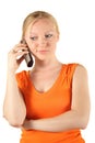 Blonde girl phoning