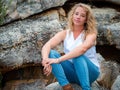 Blonde girl photographed in the Cederberg Mountains near Clanwilliam, Western Cape, South Africa