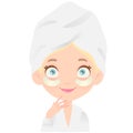 Blonde girl spa with an eye mask on Royalty Free Stock Photo