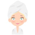 Blonde girl spa wearing a towel Royalty Free Stock Photo