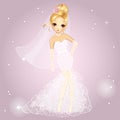 Blonde Girl In Wedding Dress