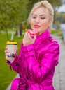 Blonde young woman on a diet, lifestyle Royalty Free Stock Photo