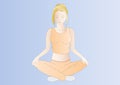 Blonde-haired woman doing yoga