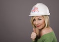 Blonde Hard Hat Thumbs Up Royalty Free Stock Photo