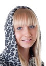 Blonde in a hood Royalty Free Stock Photo