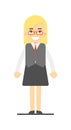 Blonde office secretary in business suit