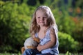 Blonde sad little girl Royalty Free Stock Photo