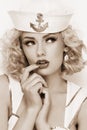 Blonde sailor Royalty Free Stock Photo