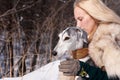 Blonde and saluki