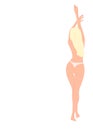 blonde silhouette beautiful slim female figure body care