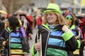 Blonde trumpet player at Carnival parade, Stuttgart Royalty Free Stock Photo