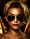 Blonde wearing stylish sunglasses