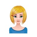 Blonde woman with medium length hair and hair clip Royalty Free Stock Photo