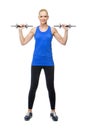 Blonde woman wearing fitness clothing exercising Royalty Free Stock Photo