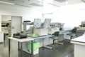 Blood analysis laboratory test. Hospital scientific equipment. Hematology area