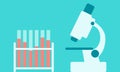 Blood analysis in medical laboratories. Vector illustration