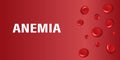 Blood anemia background. Red blood cells 3d mock up design. Hemoglobin low level.Medicine banner printable flyer, brochure with